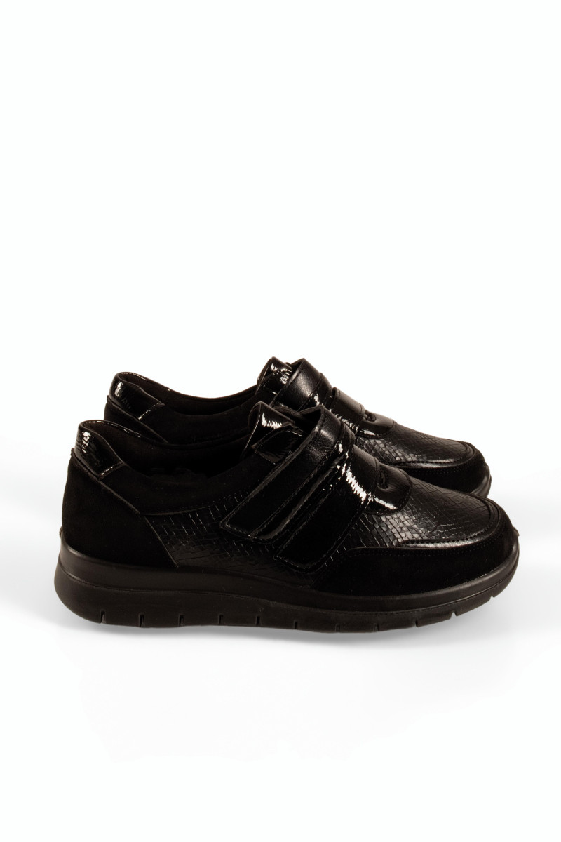 Zak γυναικεία ανατομικού τύπου sneakers μαύρα με διπλό αυτοκόλλητο
