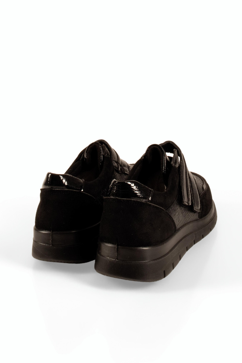Zak γυναικεία ανατομικού τύπου sneakers μαύρα με διπλό αυτοκόλλητο