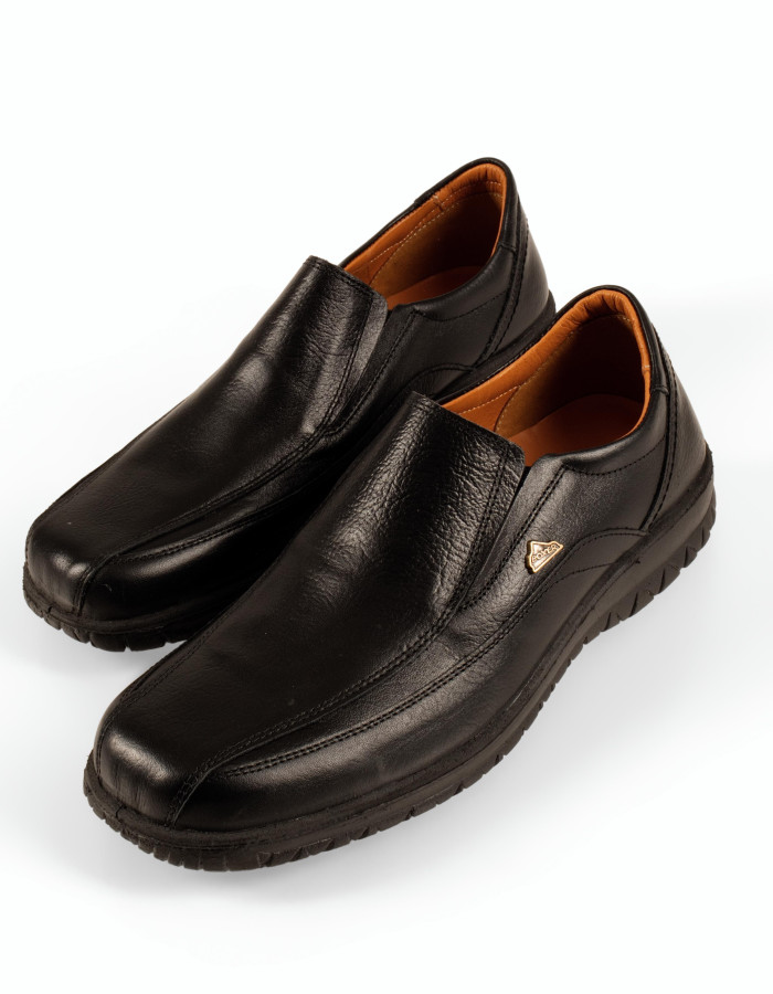 Boxer καφέ δερμάτινα casual παπούτσια χωρίς κορδόνια με χοντρή σόλα