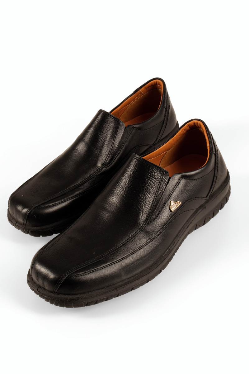 Boxer καφέ δερμάτινα casual παπούτσια χωρίς κορδόνια με χοντρή σόλα