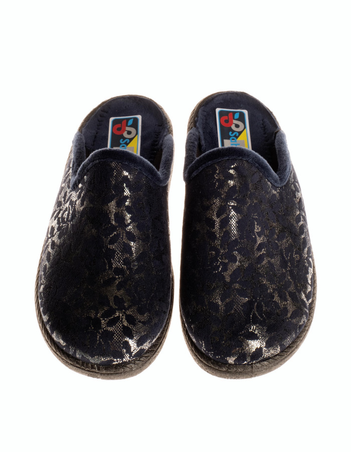 Sabino γυναικείες παντόφλες σπιτιού μπλε με floral print
