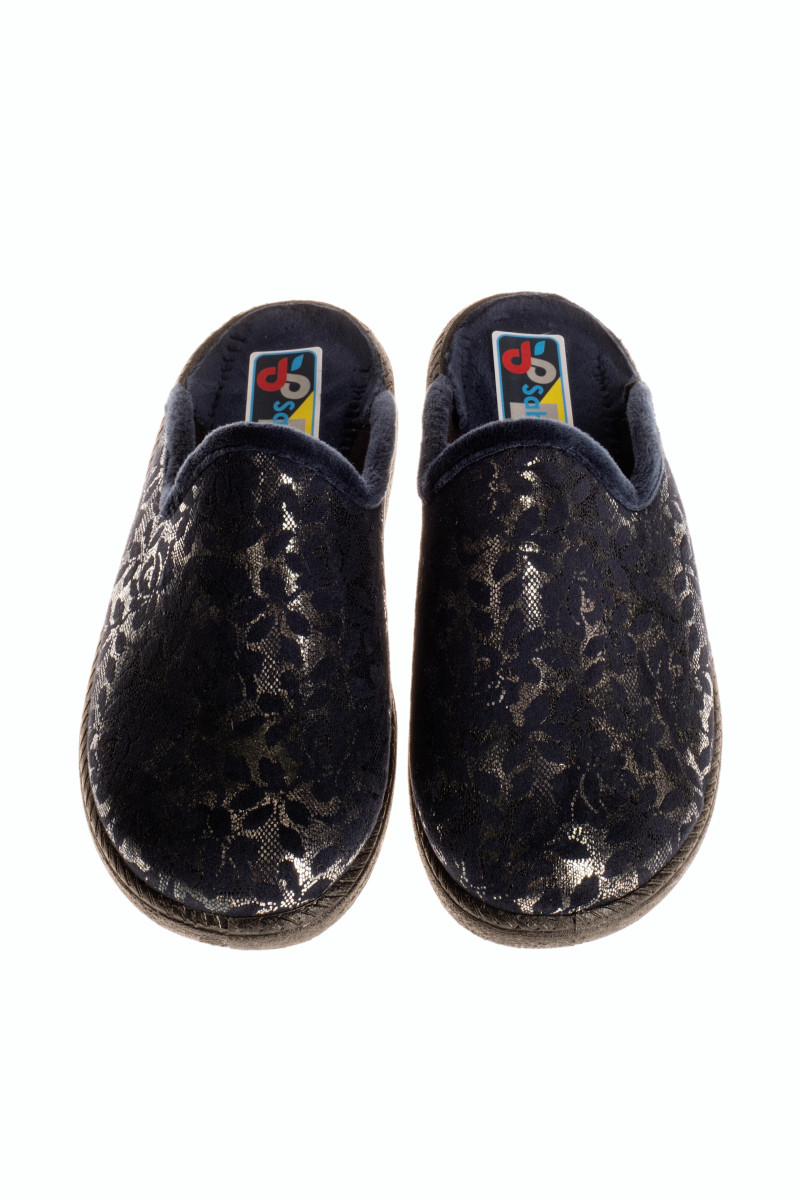 Sabino γυναικείες παντόφλες σπιτιού μπλε με floral print