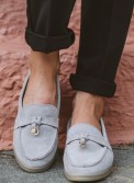 Flat suede loafers με διακοσμητικό 415.122-C
