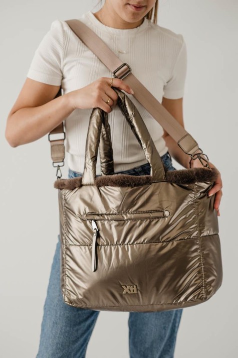 Xti tote bag από μεταλλικό νάιλον και βελούδινο εσωτερικό 395.184245