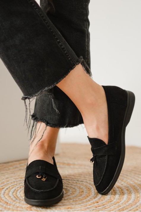 Basic suede loafers με εξωτερική ραφή 396.D2725-L