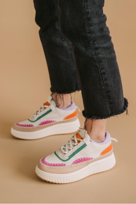 Multicolor δίσολα sneakers με εξωτερικές ραφές 330.C687-L