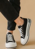 Sneakers πάνινα με χρωματιστή ρίγα στην σόλα 416.LY620-C