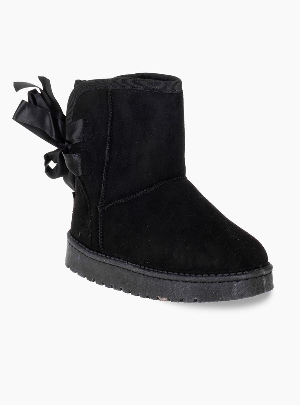 Suede μποτάκια για κορίτσια με εσωτερική γούνα 330.C826-C ΜΑΥΡΟ