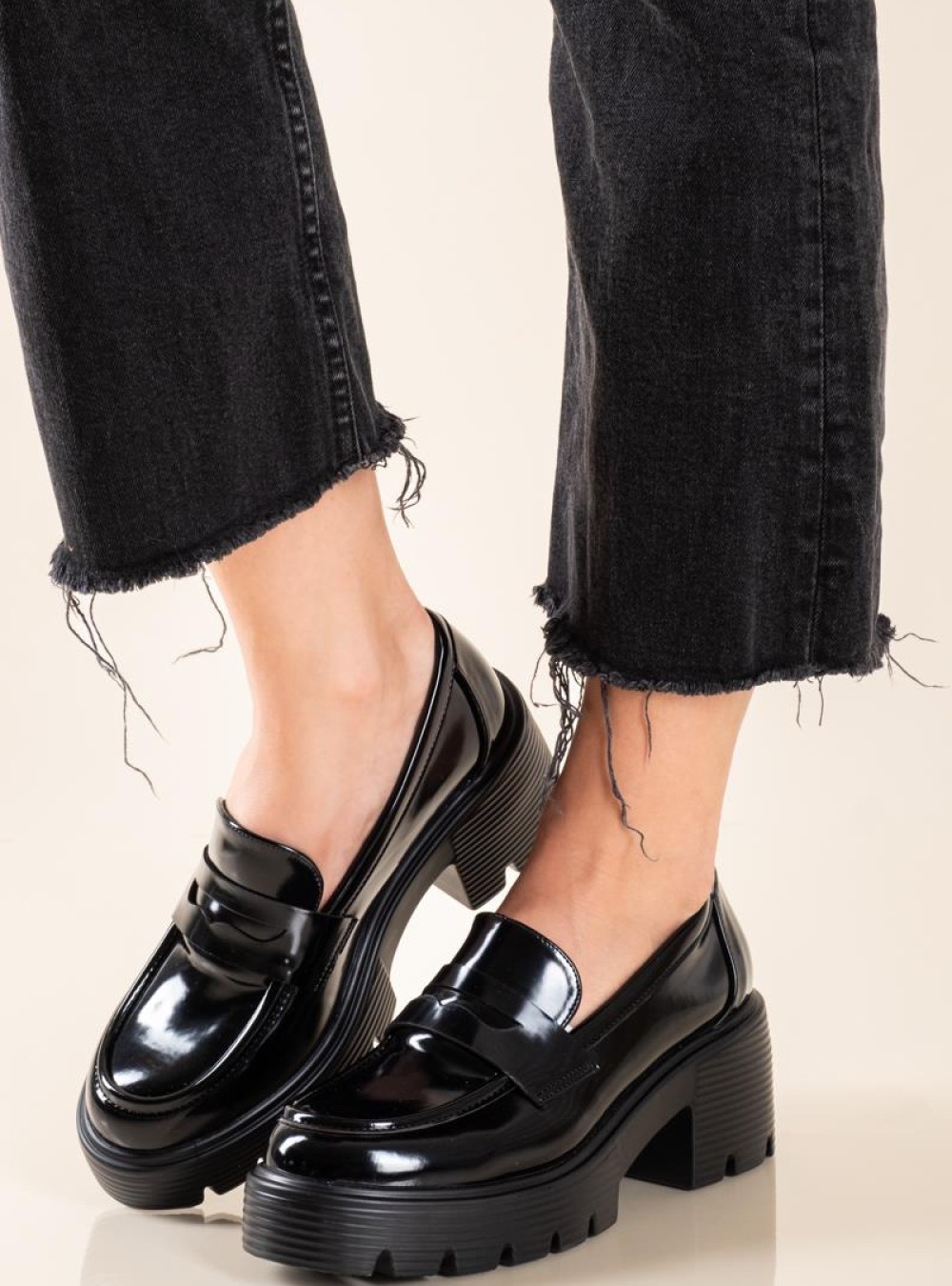 Block-heeled classic loafers 431.LT2407-L ΜΑΥΡΟ Block-heeled classic loafers 431.LT2407-L ΜΑΥΡΟ