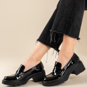 Block-heeled λουστρίνι loafers 431.LL1504-LU ΜΑΥΡΟ