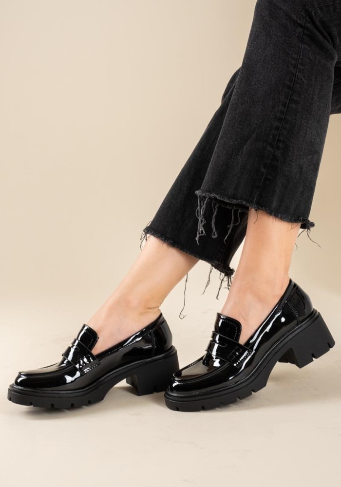 Block-heeled λουστρίνι loafers 431.LL1504-LU ΜΑΥΡΟ