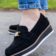 Loafers suede με μεταλλική αγκράφα 330.LL1339-C ΜΑΥΡΟ Loafers suede με μεταλλική αγκράφα 330.LL1339-C ΜΑΥΡΟ