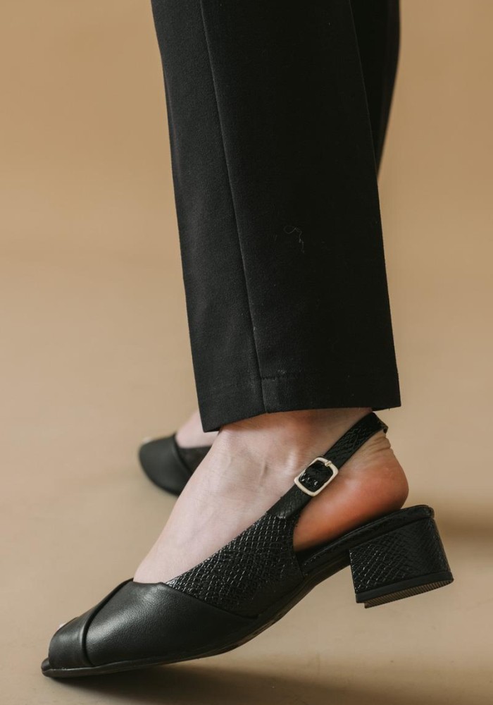 PICCADILLY Peep-toe comfort γόβες με ανοιχτή φτέρνα 004.779-24154-L ΜΑΥΡΟ