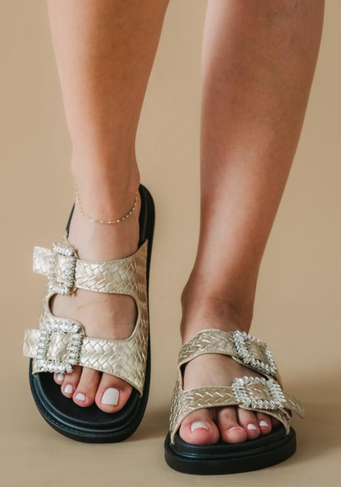 Flatforms με ρυθμιζόμενες φάσες με διακοσμητικές πέτρες 431.L142-L ΧΡΥΣΟ