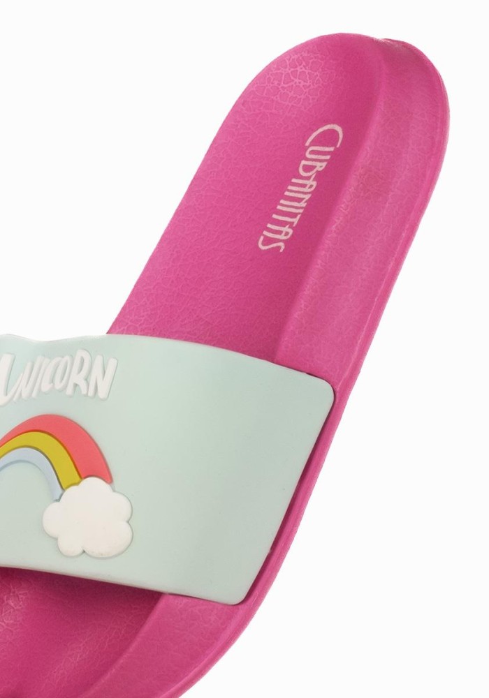 Cubanitas παιδικές σαγιονάρες με φάσα UNICORN 202.08/105-P ΦΟΥΞΙΑ