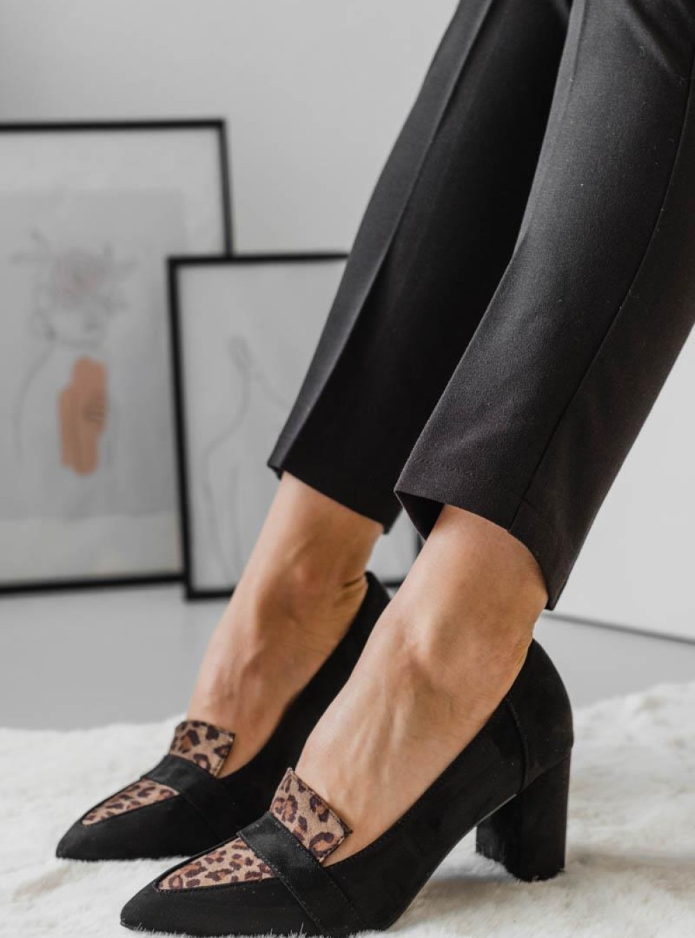ADAMS Suede μυτερές γόβες με λεοπάρ λεπτομέρειες 004.848-23501-C ΜΑΥΡΟ/ΛΕΟΠΑΡ ADAMS Suede μυτερές γόβες με λεοπάρ λεπτομέρειες 004.848-23501-C ΜΑΥΡΟ/ΛΕΟΠΑΡ