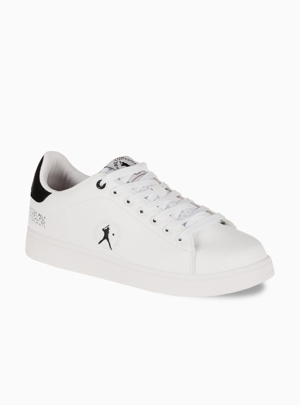 Ανδρικό sneaker 029.CBM4145A40-L ΑΣΠΡΟ/ΜΑΥΡΟ