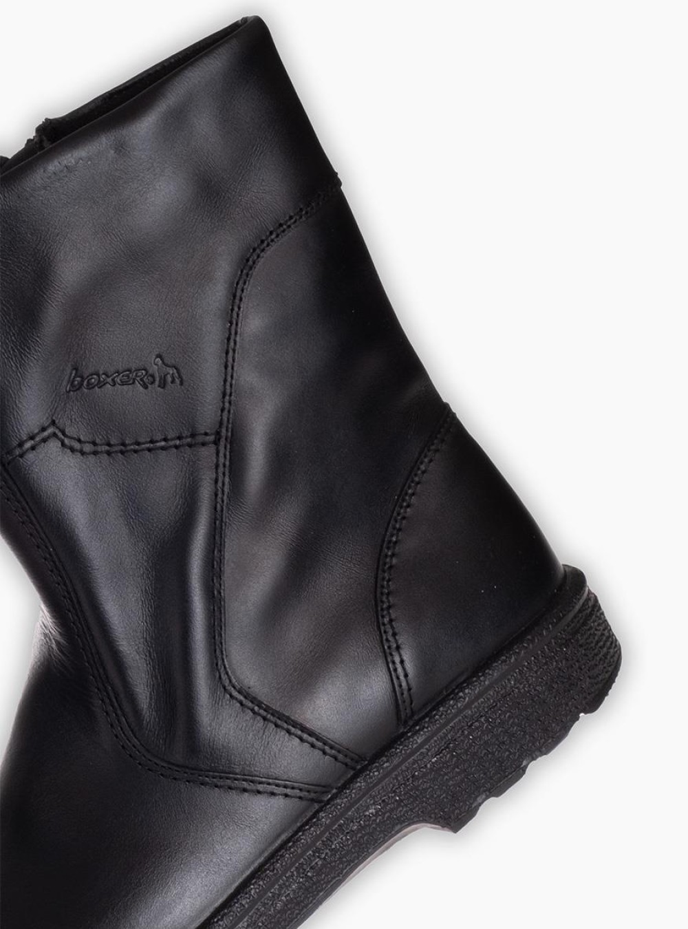 BOXER Ανδρικό δερμάτινο μποτάκι 031.01565-L ΜΑΥΡΟ