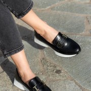 Ματ loafers με διακοσμητική αγκράφα 330.LL1476-L ΜΑΥΡΟ Ματ loafers με διακοσμητική αγκράφα 330.LL1476-L ΜΑΥΡΟ