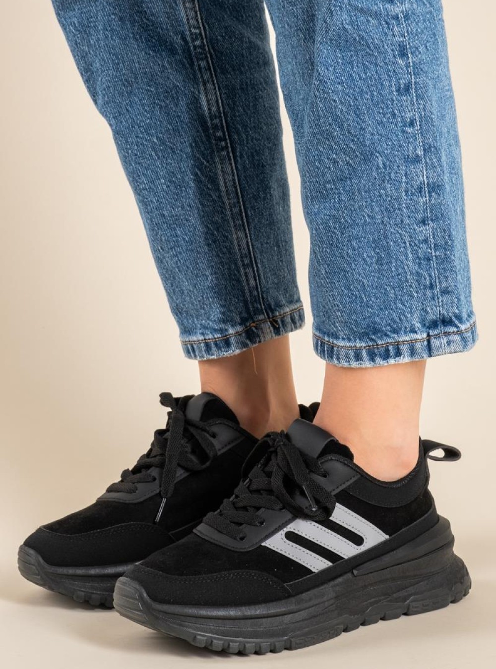 Athletic style sneakers σε συνδυασμό υλικών 431.LY588-L ΜΑΥΡΟ Athletic style sneakers σε συνδυασμό υλικών 431.LY588-L ΜΑΥΡΟ
