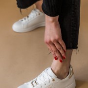 Tennis sneakers με διακοσμητικό με στρας 330.C691-L ΑΣΠΡΟ/ΧΡΥΣΟ Tennis sneakers με διακοσμητικό με στρας 330.C691-L ΑΣΠΡΟ/ΧΡΥΣΟ