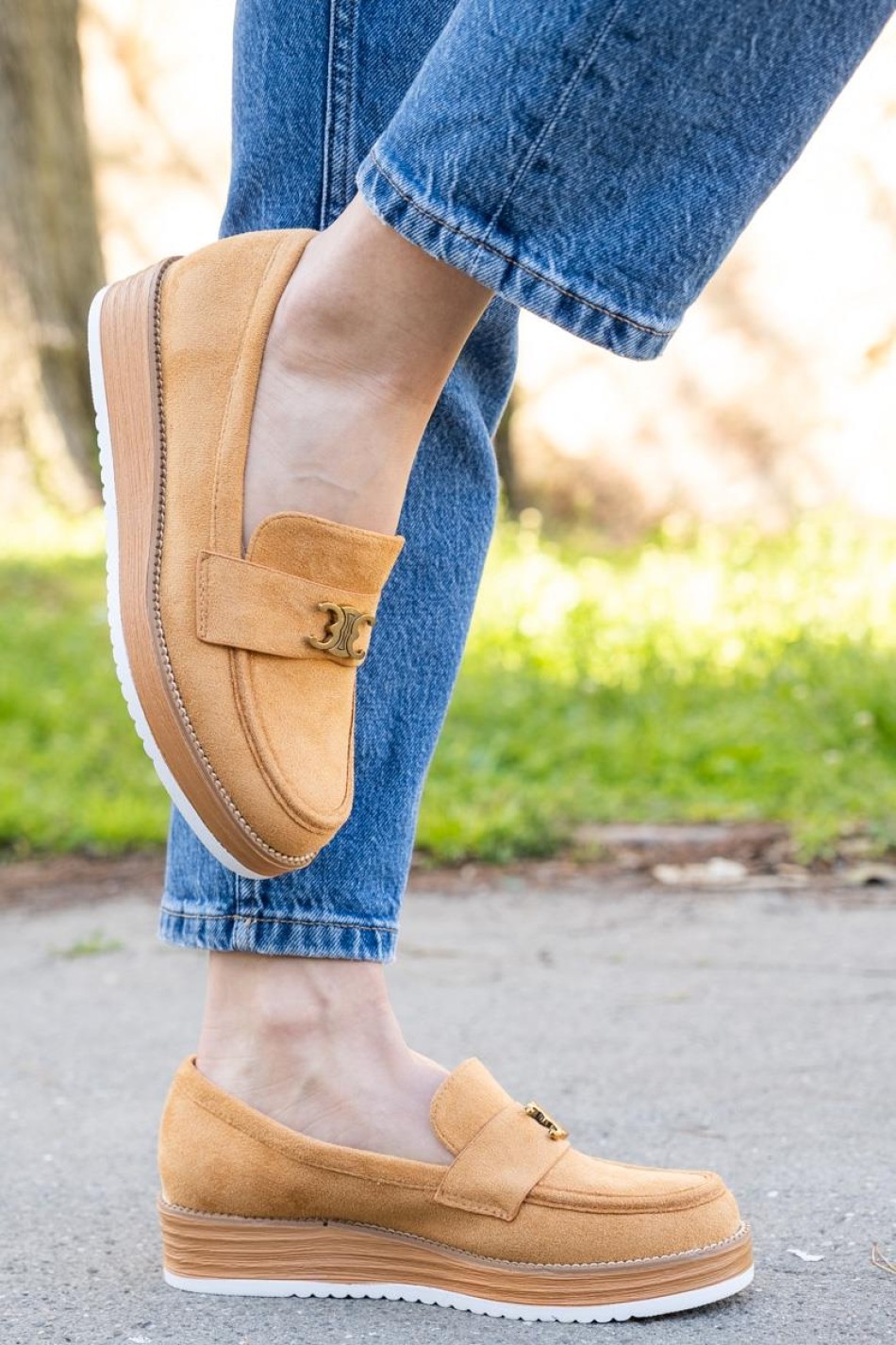 Loafers suede με μεταλλική αγκράφα 330.LL1339-C ΤΑΜΠΑ