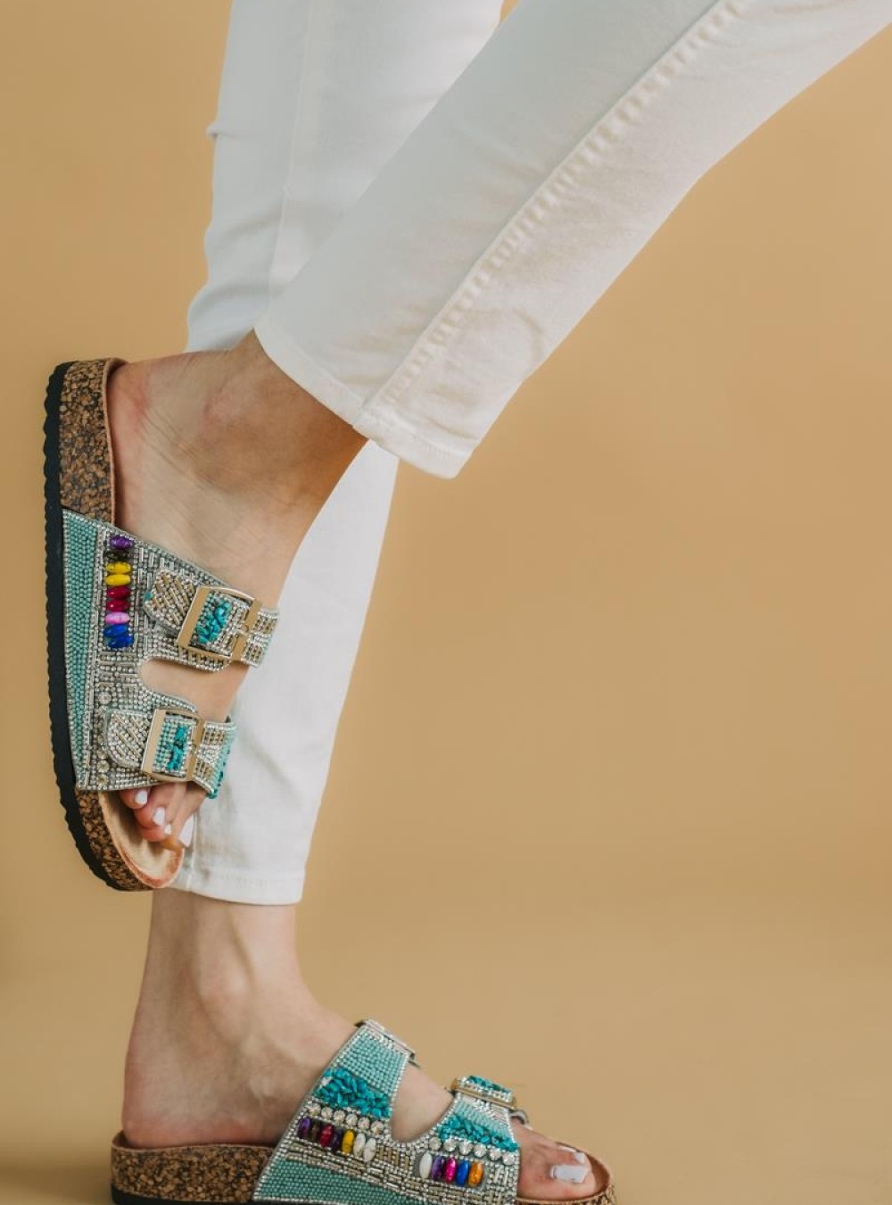 Boho style fussbett flatforms με δυο φάσες 330.TZ693-F ΜΕΝΤΑ Boho style fussbett flatforms με δυο φάσες 330.TZ693-F ΜΕΝΤΑ