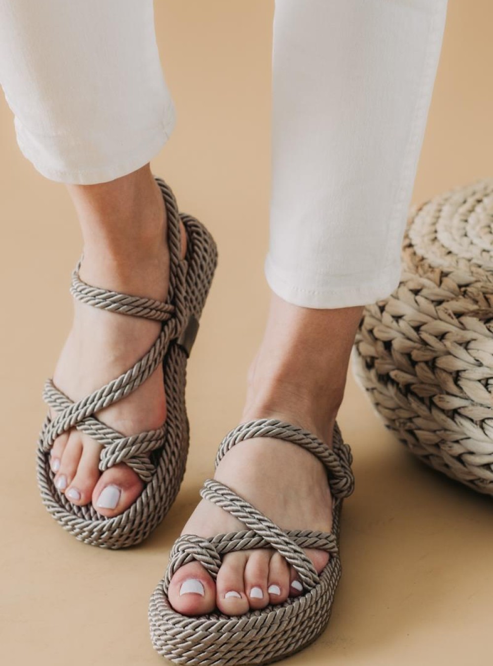 Flatforms πέδιλα με σχοινιά 305.CORFU-2-F ΠΟΥΡΟ Flatforms πέδιλα με σχοινιά 305.CORFU-2-F ΠΟΥΡΟ