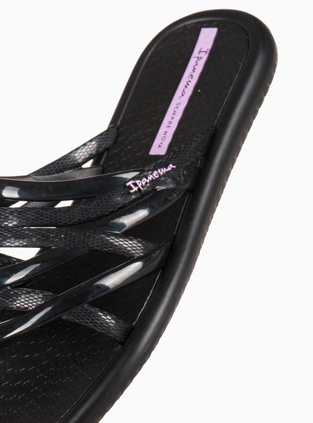 Ipanema γυναικείες σαγιονάρες με φάσα με πολλαπλά λουράκια 004.780-24376-26-P ΜΑΥΡΟ