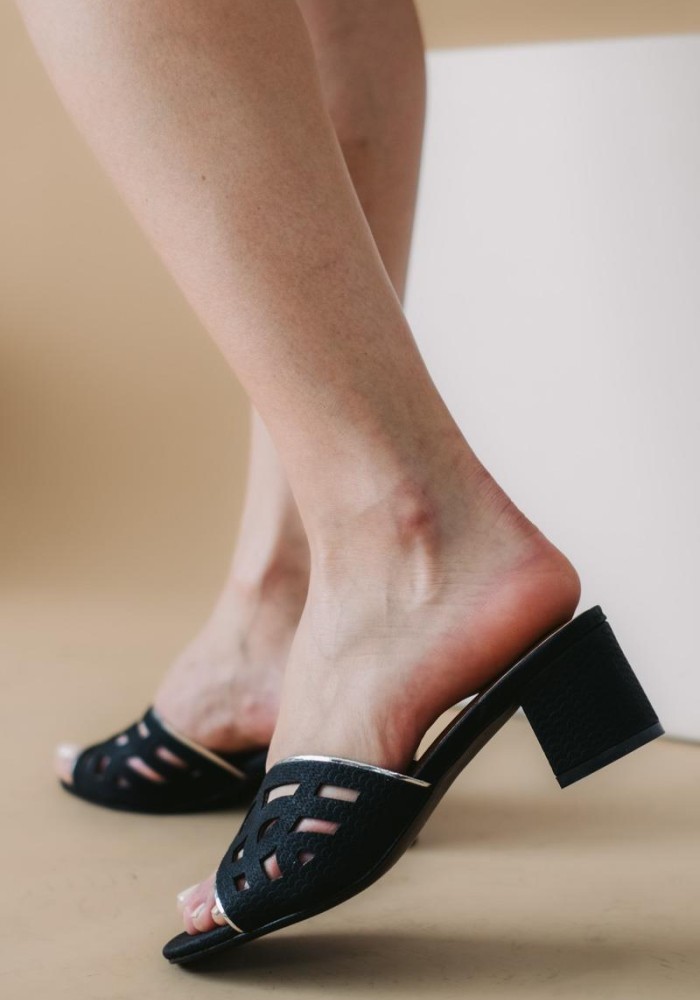 B-SOFT Comfort mules με διάτρητη φάσα 405.3069-21-L ΜΑΥΡΟ