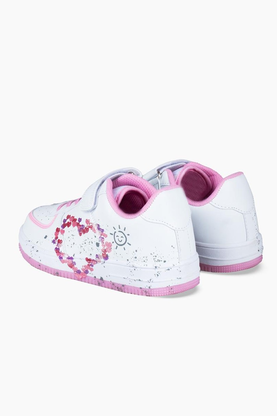 Sneakers για κορίτσια με velcro 433.GD4525-26-L ΑΣΠΡΟ/ΡΟΖ Sneakers για κορίτσια με velcro 433.GD4525-26-L ΑΣΠΡΟ/ΡΟΖ