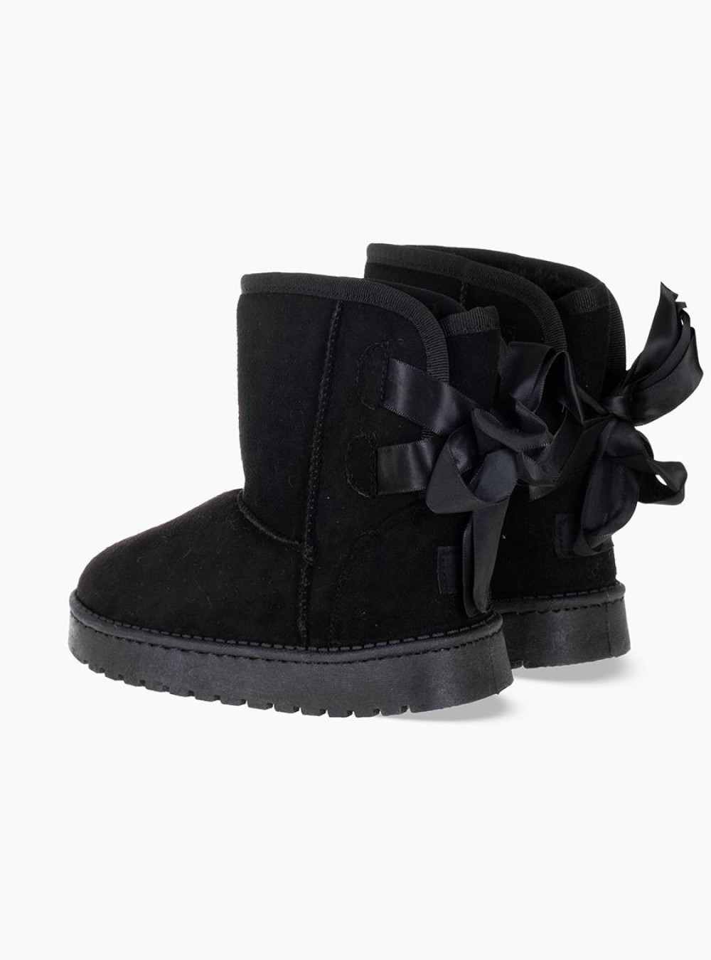 Suede μποτάκια για κορίτσια με εσωτερική γούνα 330.C826-C ΜΑΥΡΟ