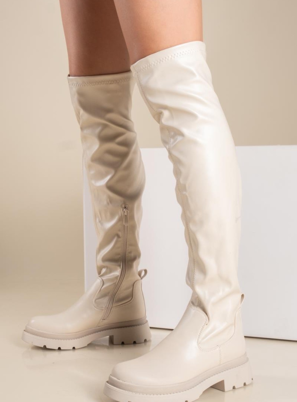 Over the knee casual μπότες 431.OS606-L ΜΠΕΖ Over the knee casual μπότες 431.OS606-L ΜΠΕΖ