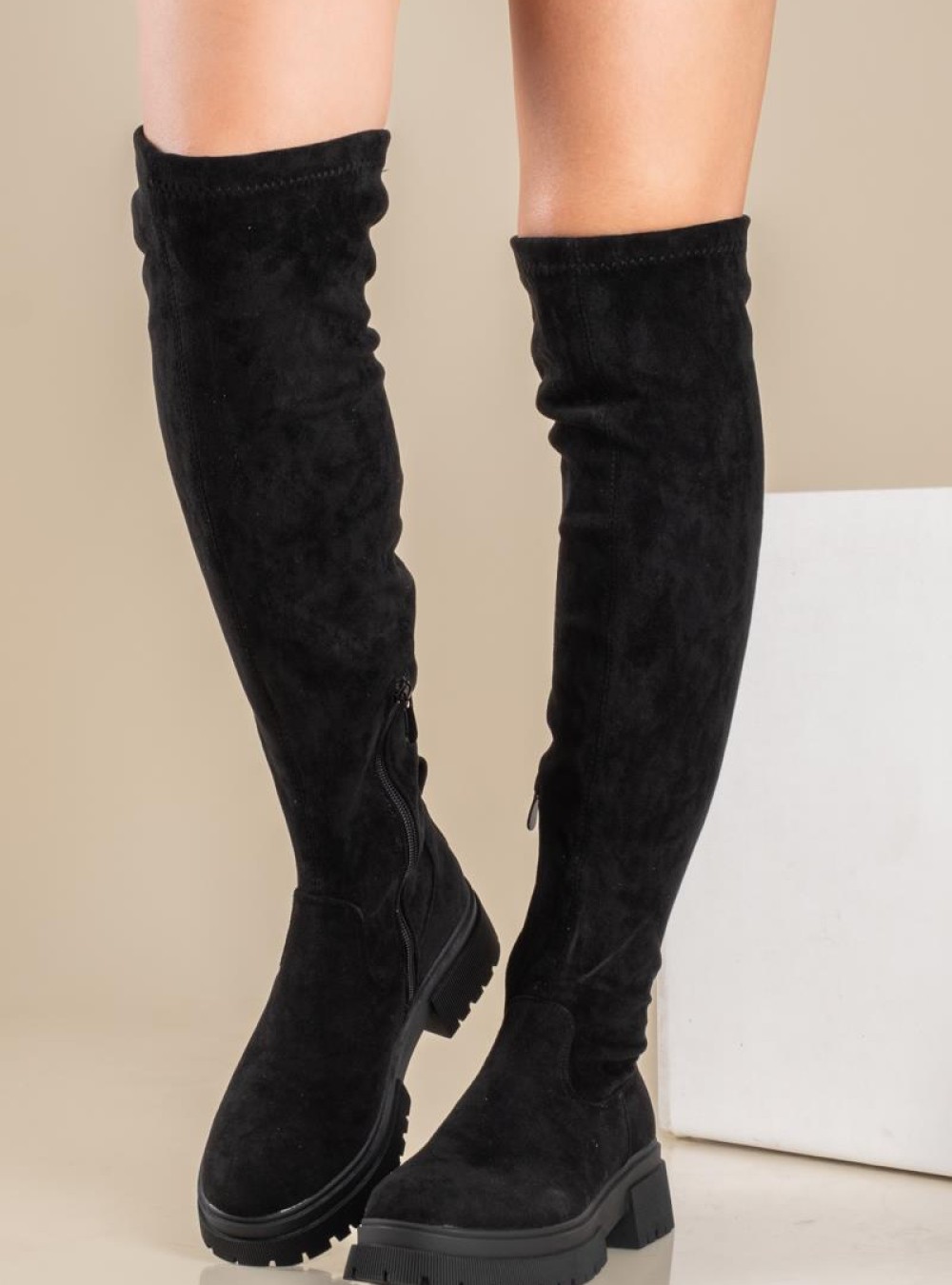 Over the knee suede chunky μπότα 431.OS608-C ΜΑΥΡΟ Over the knee suede chunky μπότα 431.OS608-C ΜΑΥΡΟ