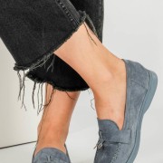 Basic suede loafers με εξωτερική ραφή 396.D2725-L ΓΑΛΑΖΙΟ Basic suede loafers με εξωτερική ραφή 396.D2725-L ΓΑΛΑΖΙΟ