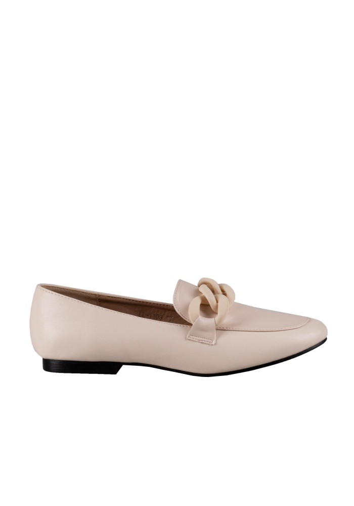 Flat loafers με matte αλυσίδα 414.LL2160-L ΜΠΕΖ