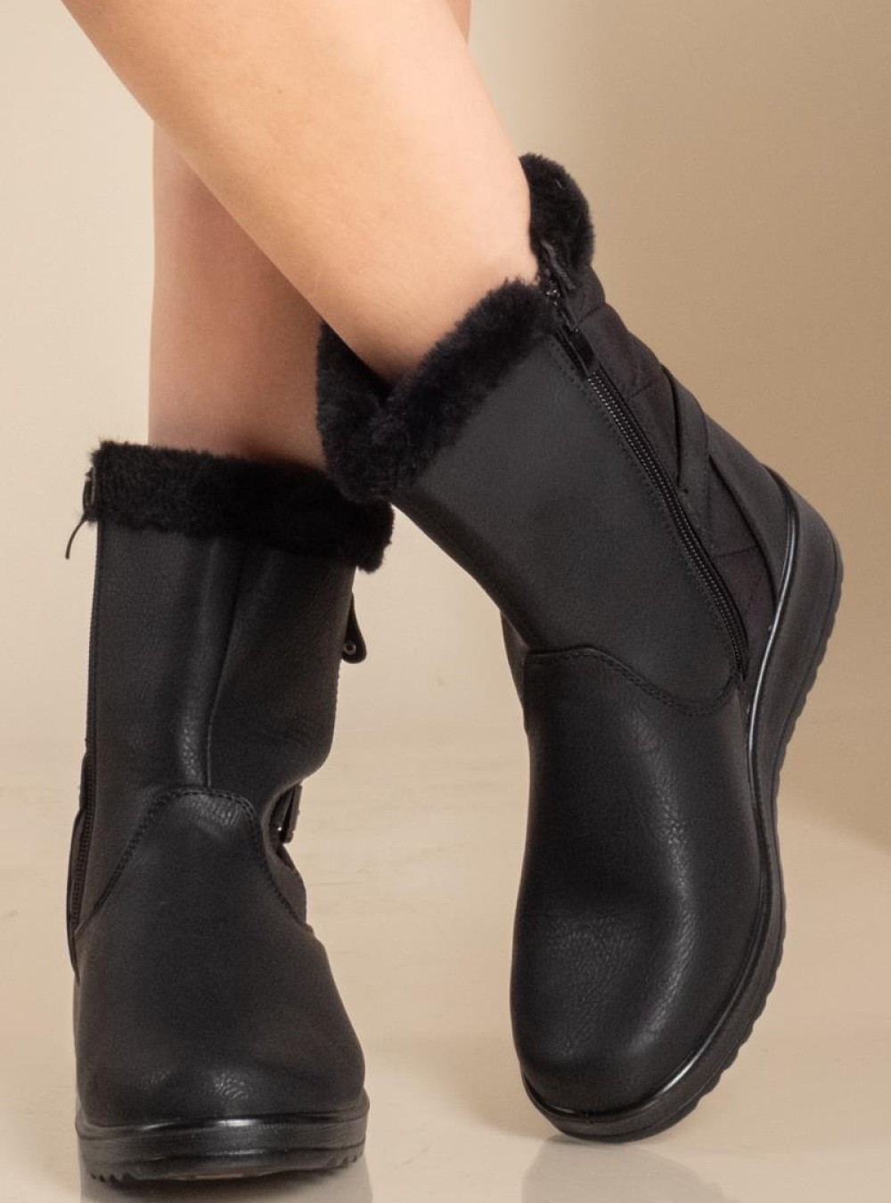 B-SOFT Casual μποτάκι με εσωτερική γούνα 405.2484-L ΜΑΥΡΟ B-SOFT Casual μποτάκι με εσωτερική γούνα 405.2484-L ΜΑΥΡΟ