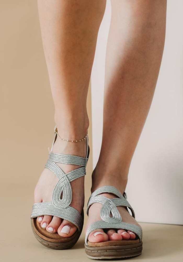 Flatform πέδιλα με πλεκτό σχέδιο 431.888-658-L ΑΣΗΜΙ