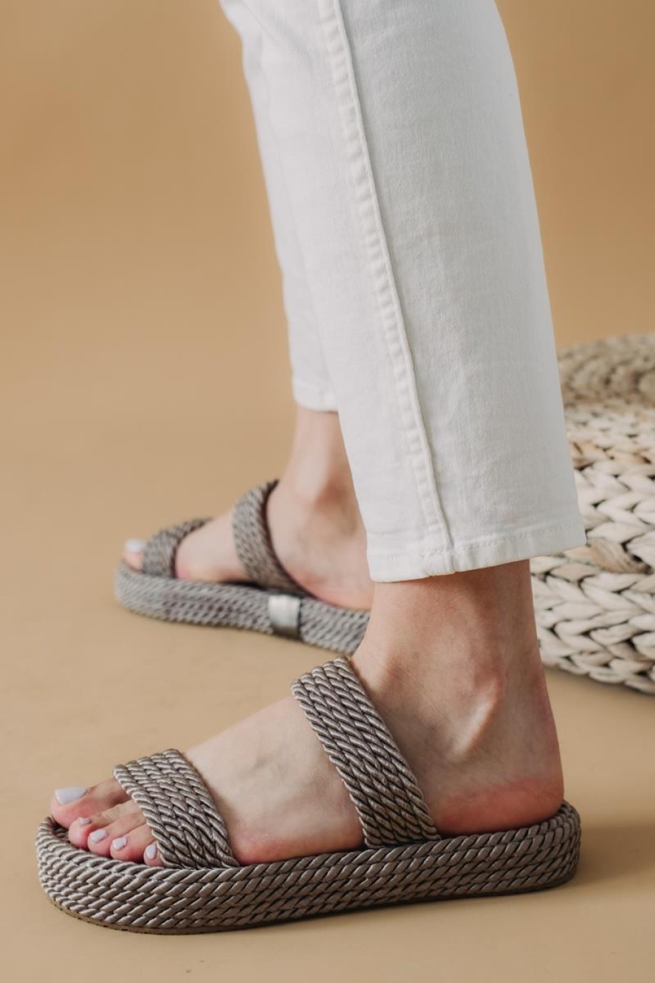 Flatforms πέδιλα με σχοινιά 305.SIMI-2-F ΠΟΥΡΟ Flatforms πέδιλα με σχοινιά 305.SIMI-2-F ΠΟΥΡΟ