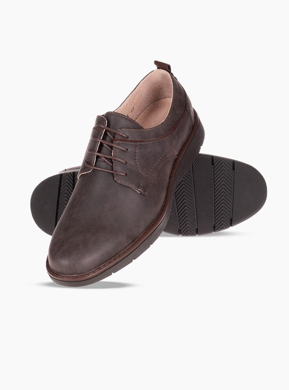 B-SOFT Ανδρικό δετό casual 405.424-4-L ΚΑΦΕ