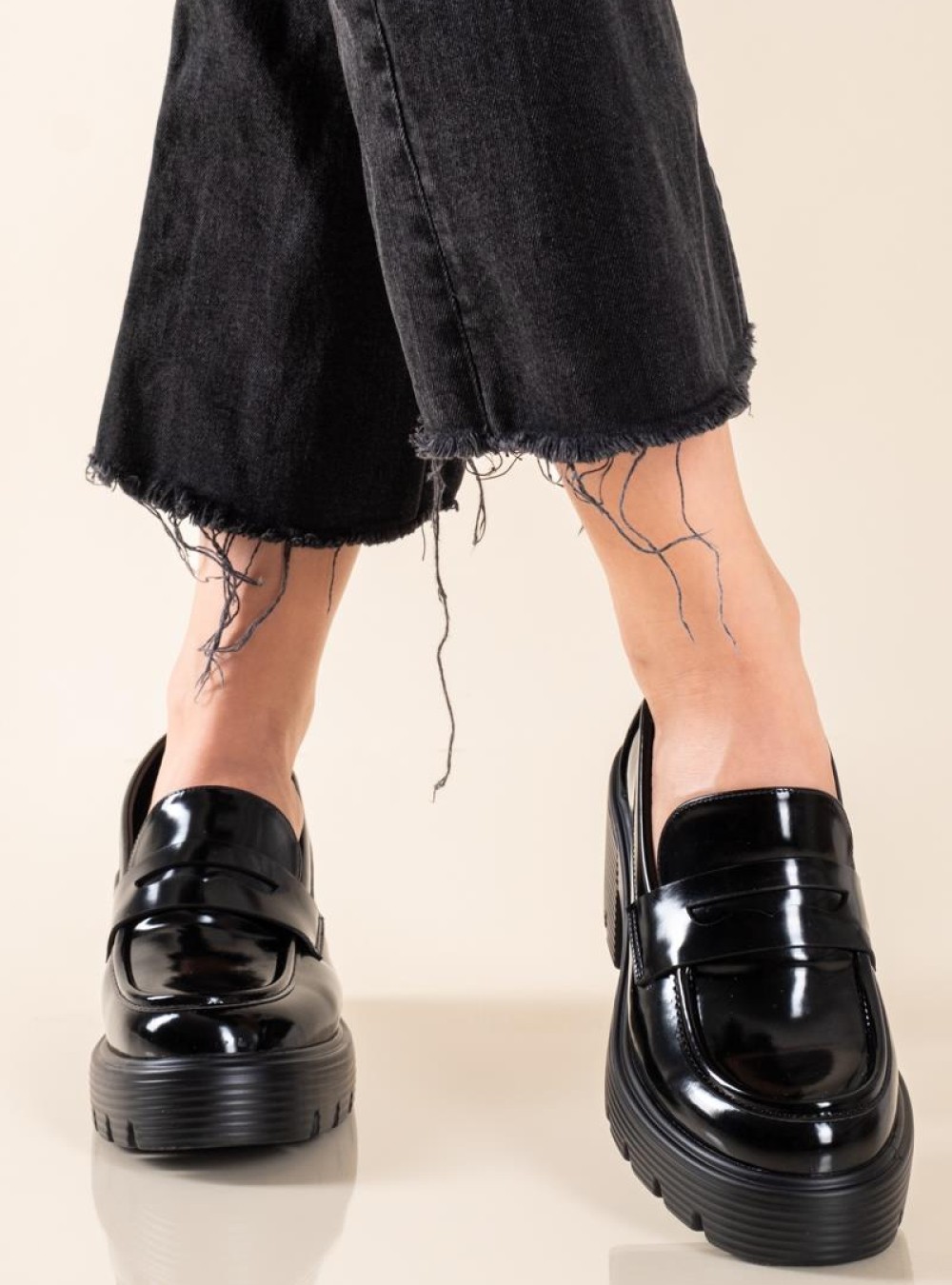 Block-heeled classic loafers 431.LT2407-L ΜΑΥΡΟ Block-heeled classic loafers 431.LT2407-L ΜΑΥΡΟ