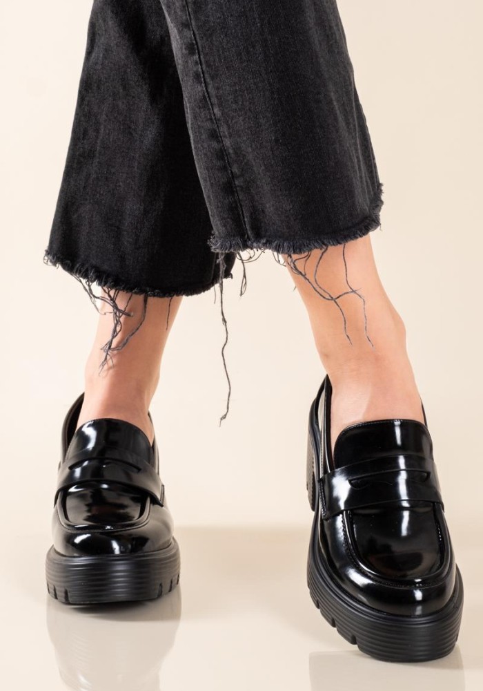 Block-heeled classic loafers 431.LT2407-L ΜΑΥΡΟ Block-heeled classic loafers 431.LT2407-L ΜΑΥΡΟ