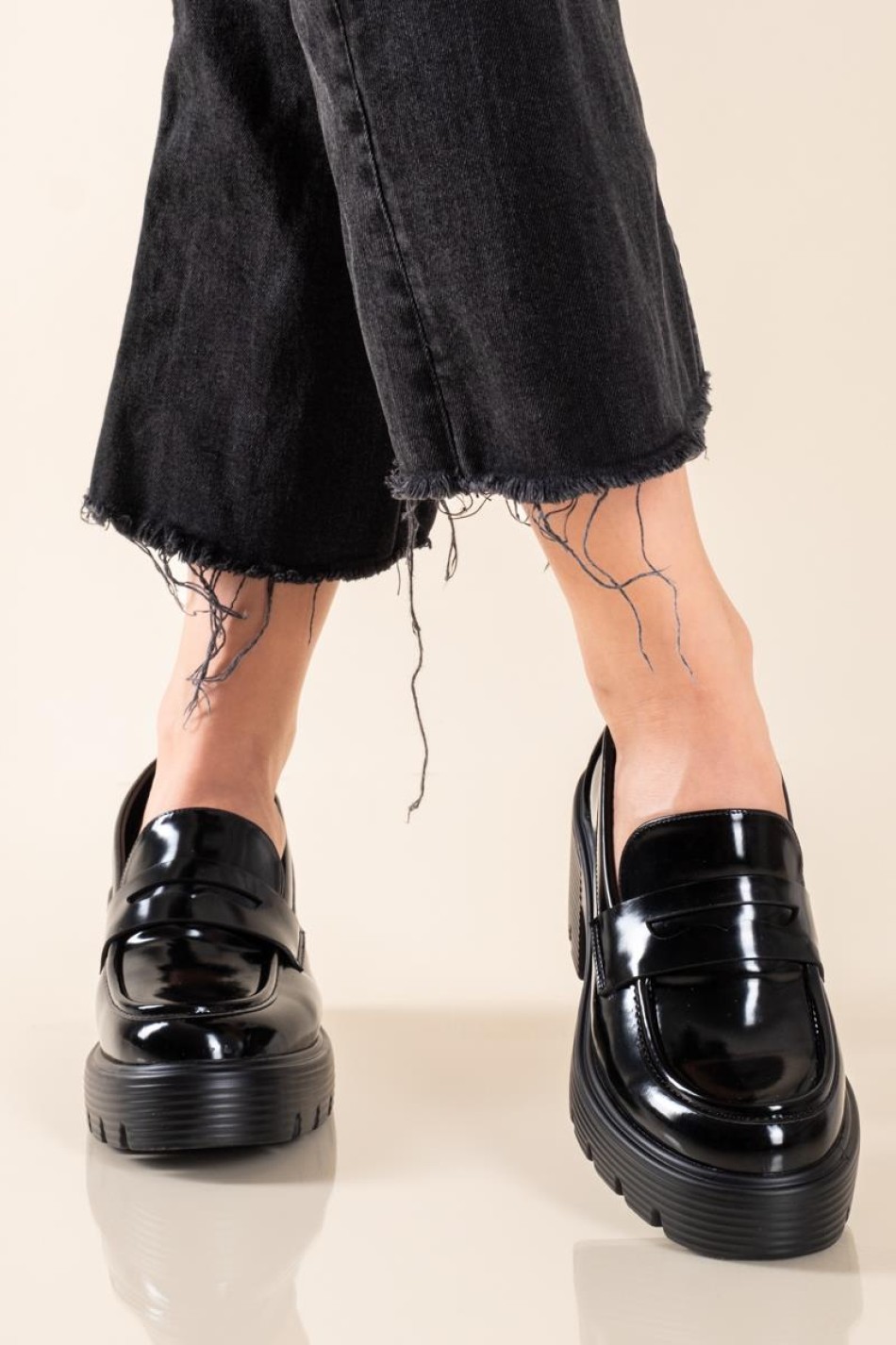 Block-heeled classic loafers 431.LT2407-L ΜΑΥΡΟ Block-heeled classic loafers 431.LT2407-L ΜΑΥΡΟ