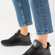 Υφασμάτινα running sneakers 330.B58-F ΜΑΥΡΟ/ΓΚΡΙ