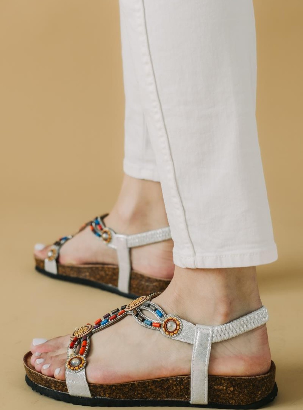 Boho style flatforms με λουράκι με λάστιχο 330.TZ699-F ΑΣΗΜΙ Boho style flatforms με λουράκι με λάστιχο 330.TZ699-F ΑΣΗΜΙ