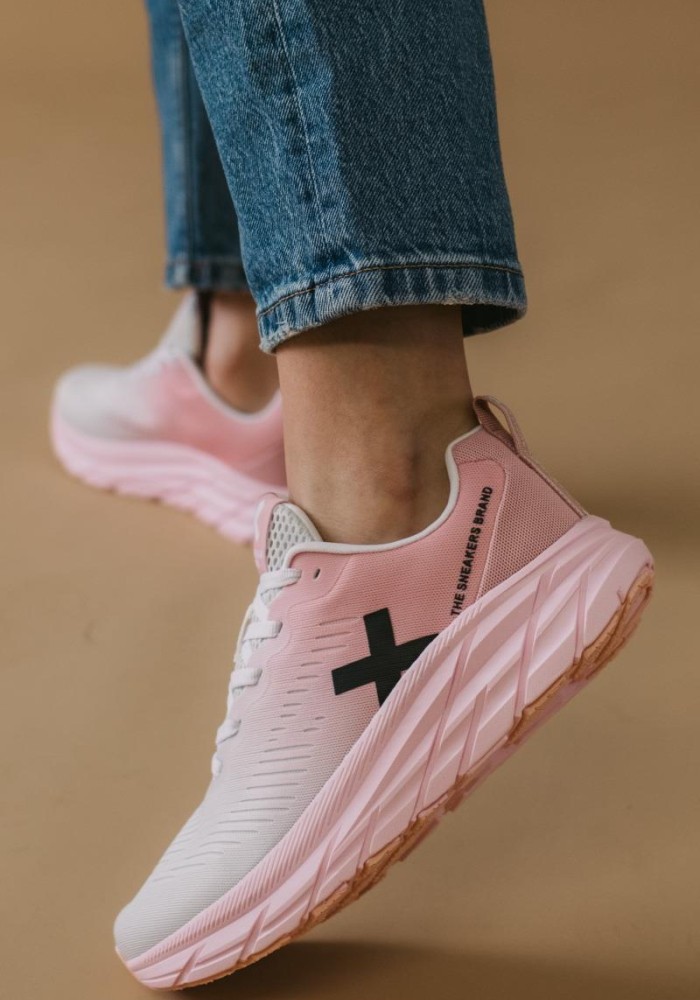XTI Υφασμάτινα running sneakers 395.142458-F ΓΚΡΙ/ΡΟΖ
