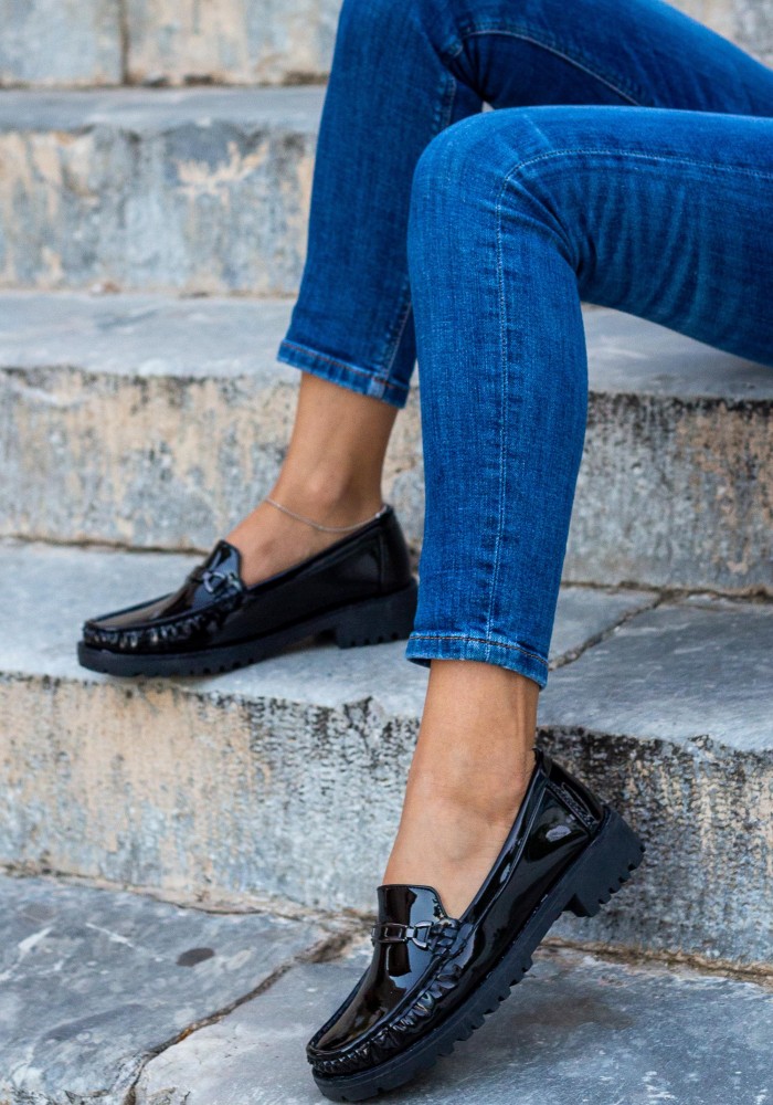 Comfort casual μοκασίνια 221.BETINA-165-LU ΜΑΥΡΟ
