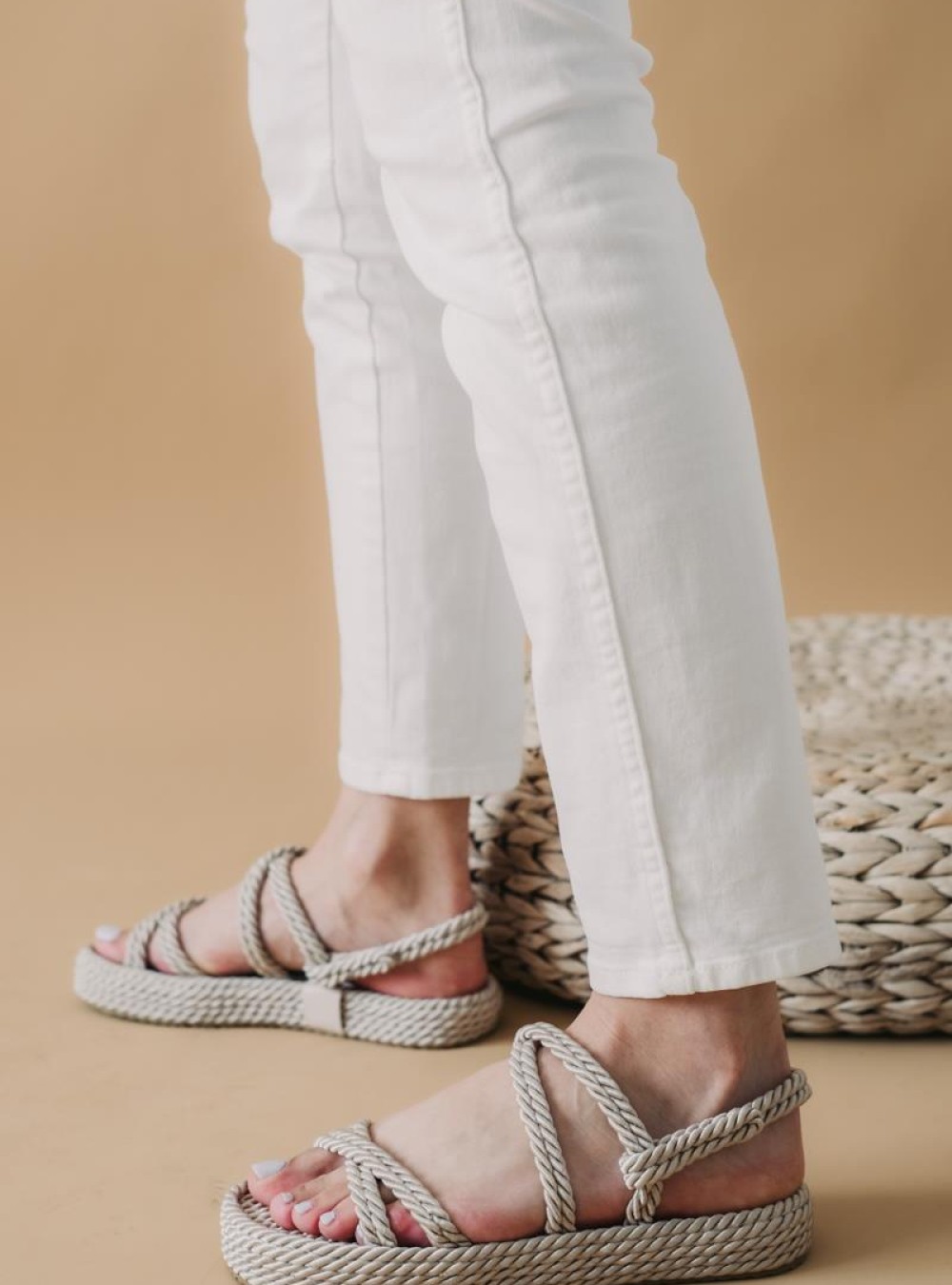 Flatforms πέδιλα με σχοινιά 305.LEMNOS-2-F ΜΠΕΖ Flatforms πέδιλα με σχοινιά 305.LEMNOS-2-F ΜΠΕΖ