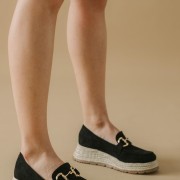 Suede εσπαντρίγιες με μεταλλικό διακοσμητικό 330.T1172-C ΜΑΥΡΟ Suede εσπαντρίγιες με μεταλλικό διακοσμητικό 330.T1172-C ΜΑΥΡΟ