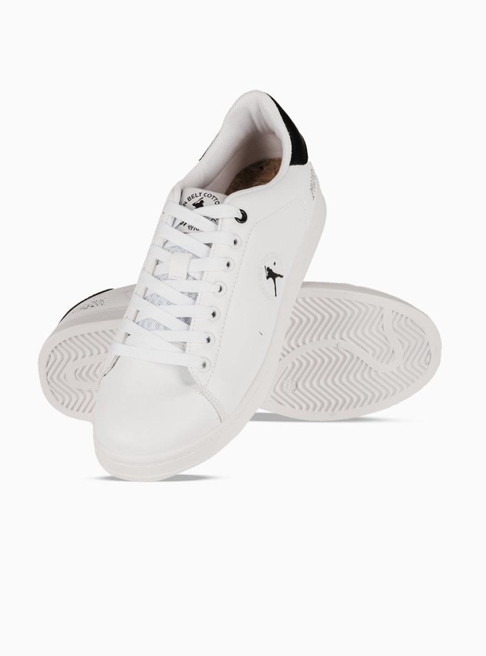 Ανδρικό sneaker 029.CBM4145A40-L ΑΣΠΡΟ/ΜΑΥΡΟ